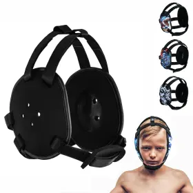 Roar-int 761596686855 Kids Ear Guard Bjj Grappling Head Adjustable Standard Black