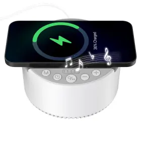 Sm06-wh Rorense Sound Machine With Wireless Charger&bluetooth Speaker White Noise M