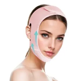 Rowmate 745431418269 Double Chin Reducer Eliminator V Line Lifting Mask With Pink
