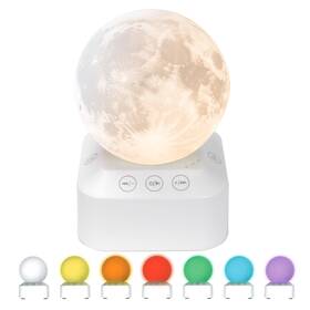 Rukico Rmq2 White Noise Sleep Machine With Moon Lamp Night Light 24 Soothing Sounds Adjus