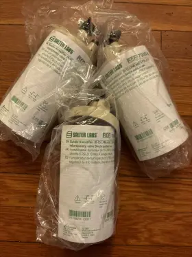 7900-0 Salter Labs Lot Of 3 New High Flow Bubble Bottle Tan Lid For Various O2 -7900-0