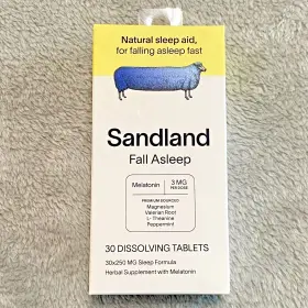 Sandland 850024538146 Fall Asleep Dissolving Tablets 3mg Melatonin 30 Ct Natural Sleep Aid