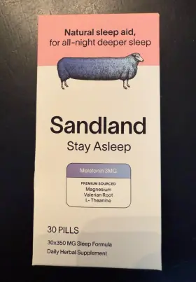 Sandland 850024538207 Stay Asleep Melatonin Natural Sleep Aid 30 Pills Exp 10-25 Read