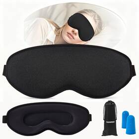 Sanree Sr123 Sleep Mask For Side Sleeper Women Men Blackout Eye 1 Count Pack Of Black