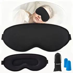 Sr123 Sanree Sleep Mask For Side Sleeper Women Men Blackout Eye 1 Count Pack Of Black