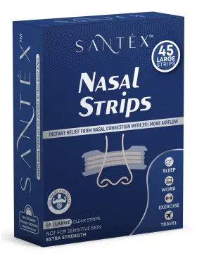 Sant X 860012398300 Large Clear Nasal Strips For Snoring Solution Extra Strength Nose Fo