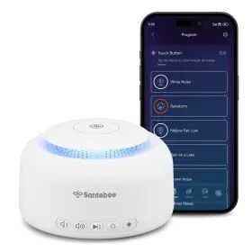 Bee-mwnl-o5o-w Santebee White Noise Sound Machine Smart For Sleep 48 Built-in Sooth Inch