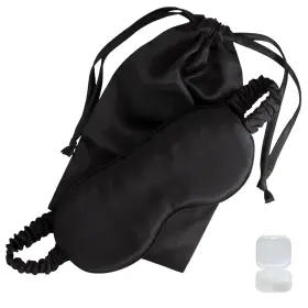 Satavi Naturals 195893921928 Organic Mulberry Soft Silk Eye Mask For Sleeping With Ear Plugs And Luxury Bag