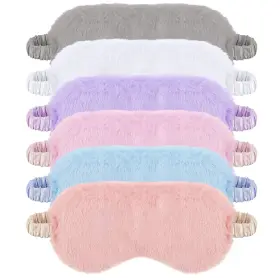 Gy-satinior-4028 Satinior 6 Pieces Plush Eye Mask Soft Sleeping Blindfold Fluffy Cover For