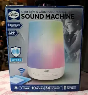 Sl-hw-sn-108-wt Sealy Night Light And White Noise Therapy Sound Machine Bluetooth / App Control