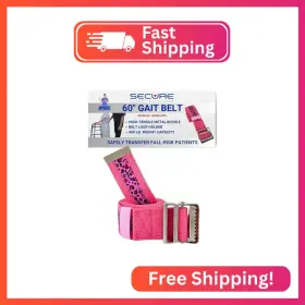 Sgbm-60pl Secure Safety Solutions Gait Belt For Seniors 60 Inch Pink Leopard - Quick Release