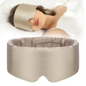 Pe-as-ta1 Seczipe 100% Mulberry Silk Sleep Mask Eye For 1 Count Pack Of Taupe