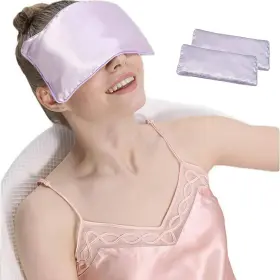 8456648 Serelune Lavender Eye Pillow Hot Or Cold Weighted Satin Mask Microwavea