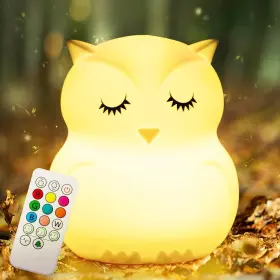 Shaarkmango 784099334634 Led Night Light For Kids Cute Sleepy Owl Bedside Lamps - Convenient B-owl