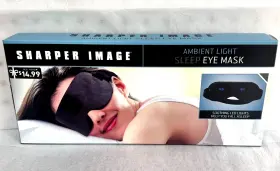 1002586 Sharper Image Sleep Eye Mask Ambient Led Light Adjustable Strap New