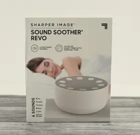 1014194 Sharper Image Sound Soother Revo 6 Soothing Sounds Sleep Timer Rain/ocean/calm