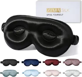 Shenhe. Inc 445003341379 Zimasilk Adjustable 22 Momme 100% Pure Mulberry Silk Sleep Mask 3d Contoured Cu