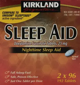 Signature 711182018713 Nighttime Sleep Aid Doxylamine Succinate 25 Mg 192 Tablets