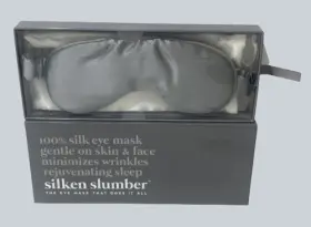 Silken Slumber 734737572928 100% Silk Sleep Eye Mask Silver Gray Elegant New/box
