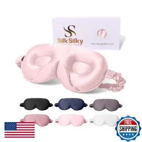 B0frr9qj4f Silksilky 22 Momme Mulberry Silk Sleep Mask 3d Contoured Eye Cover Blackout Pink