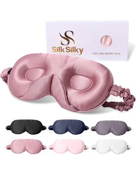 Silksilky B0frrftrjh 100% 22 Momme Mulberry Silk Sleep Mask Upgraded 3d Contoured Eye Mas