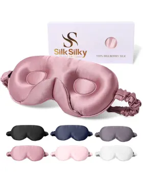 B0frrftrjh Silksilky 100% 22 Momme Mulberry Silk Sleep Mask Upgraded 3d Contoured Eye Mas