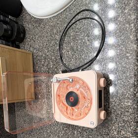 Siluyado Kw03 The Waves Vinyl Player Pink Bluetooth Speaker. With Charger Read Desc