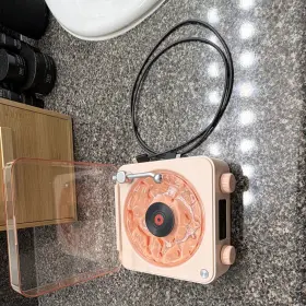 Kw03 Siluyado The Waves Vinyl Player Pink Bluetooth Speaker. With Charger Read Desc