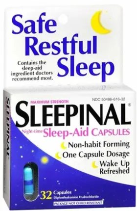 B0632 Sleepinal Nighttime Sleep Aid Maximum Strength Non Habit Forming 32 Ct 6 Pack