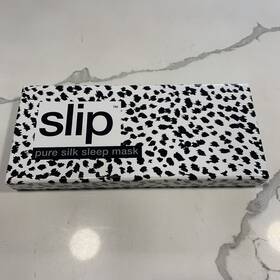 Slip 853218006858 Pure Silk Sleep Mask White Leopard Brand New
