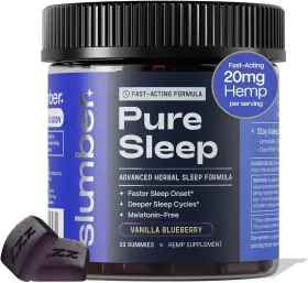 Slumber 725657824105 Pure Sleep Fast Acting Gummies To Fall Asleep And Stay