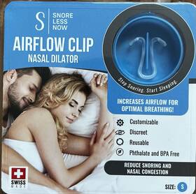 Snorelessnow 860010528105 Airflow Clip Swiss-made Nasal Dilator Nose By Snore Less Now - Size Small