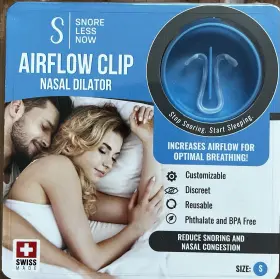 Snorelessnow 860010528105 Airflow Clip Swiss-made Nasal Dilator Nose By Snore Less Now - Size Small