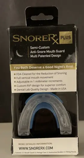 Spn001 Snorerx Snore Rx Plus Custom Fit Anti- Mouth Guard Adjustable New And Authentic