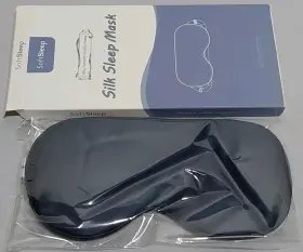 Soft Sleep 972976371375 Black/navy Adjustable Silk Mask