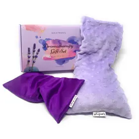 Solayman Tech 768684903917 Microwavable Heat Pad And Eye Pillow - Gift Set Lavender Scented &
