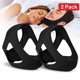 Splittars Jb7665 2 Pack Anti Snoring Chin Strap Sleep Apnea Snore Stop Belt Snoreless
