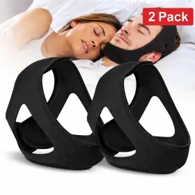 Jb7665 Splittars 2 Pack Anti Snoring Chin Strap Sleep Apnea Snore Stop Belt Snoreless
