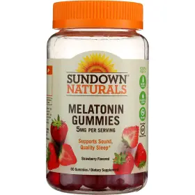 030768535032-4a Sundown Naturals 4 Pack Melatonin Gummies Strawberry 5 Mg 60 Ct