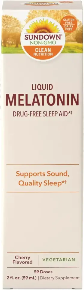 16836 Sundown Naturals ##sundown Liquid Melatonin Drug-free Sleep Aid Cherry Flavor 2 Fl Oz 59 Ml