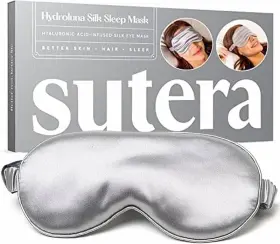 Sutera 810037749700 Hydroluna Silk Eye Mask For Sleeping - Hyaluronic Acid Hydrates Skin New