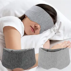 Suweishi 192179002395 2 Pack 100% Cotton Ultra Soft Sleep Mask Zero Pressure Gray Black