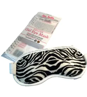 441-0424 Swissco Spa Bella Deluxe Gel Eye Mask Sleep/soothe Zebra Plush/fabric Lining Warm/cold