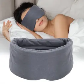 Yu97211 Sysrion Sleep Mask Blackout With Ear Muffs For Sleeping Blue Hibermate Luxury New