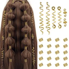 Tebiekoy B0dlkbhnzf 26pcs Gold Loc Hair Jewelry For Braids Metal Accessories Women
