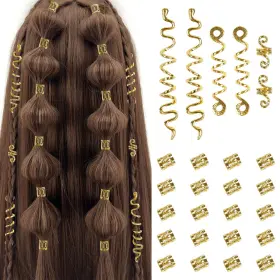 B0dlkbhnzf Tebiekoy 26pcs Gold Loc Hair Jewelry For Braids Metal Accessories Women