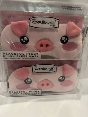 The Cr Me Shop Pdsm77226 Peaceful Piggy Plush Pink Sleep Mask One Size Lot Of 2