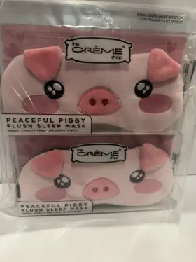 Pdsm77226 The Cr Me Shop Peaceful Piggy Plush Pink Sleep Mask One Size Lot Of 2