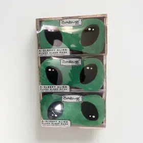 Sgsm5737 The Creme Shop 3 Pack - Alien Plush Sleep Mask One Size. Colors- Green Black