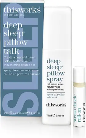 Thisworks 876972007190 Deep Sleep Pillow Talk Set Spray 75 Ml / 2.5 Oz And Check Ro